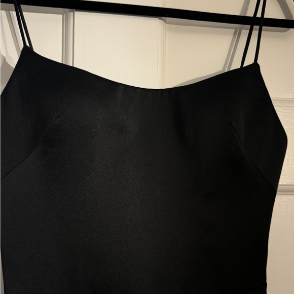 🐈‍⬛RASARIO Split Front Hem Gown - Black Satin - FR36 - NWT* NEVER WORN!🐈‍⬛ - Picture 4 of 15